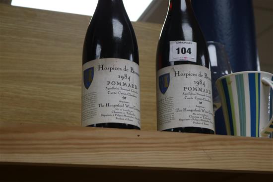 Two bottles of Charton et Trebuchet Hospices de Beaune, 1984, Pommard